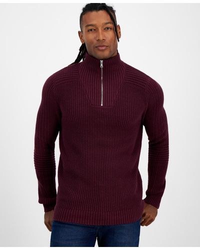 INC International Concepts Matthew Quarter-zip Sweater - Red