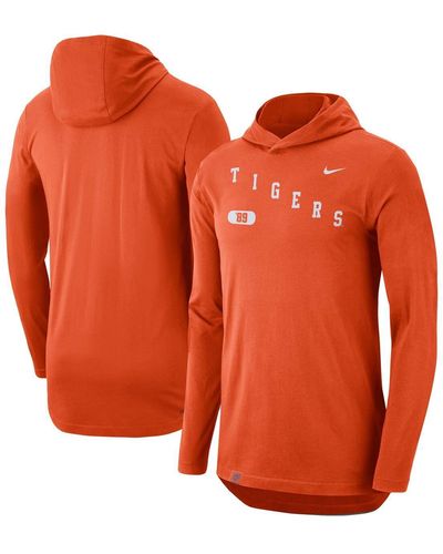 Nike Clemson Tigers Team Performance Long Sleeve Hoodie T-shirt - Orange