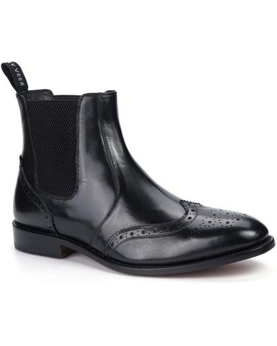 Anthony Veer Carl Wingtip Chelsea Leather Pull-up Boots - Black