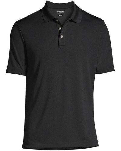 Lands' End School Uniform Short Sleeve Solid Active Polo Shirt - Black