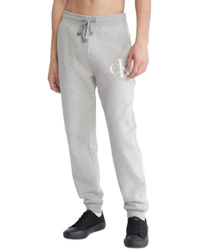 Calvin Klein Monogram Fleece jogger Pants - Gray