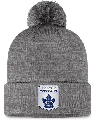 Fanatics Toronto Maple Leafs Authentic Pro Home Ice Cuffed Knit Hat - Gray