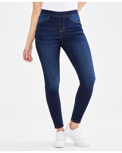Style & Co. Mid-rise Pull-on Straight-leg Denim Jeans - Blue