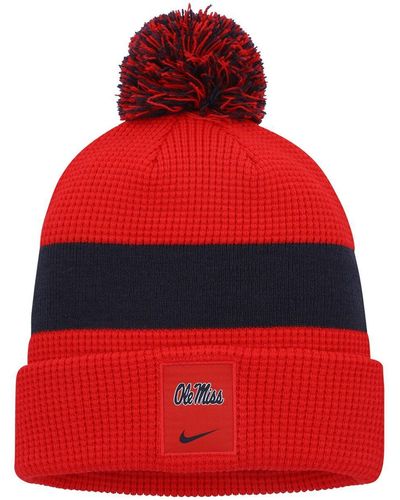 Nike Ole Miss Rebels Sideline Team Cuffed Knit Hat - Red