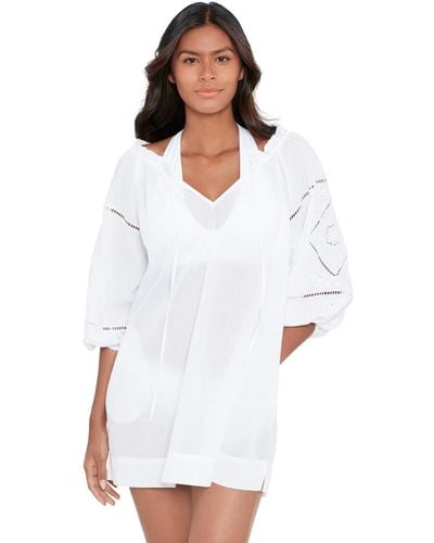 Lauren by Ralph Lauren Cotton Embroidered Dress Cover-up - White