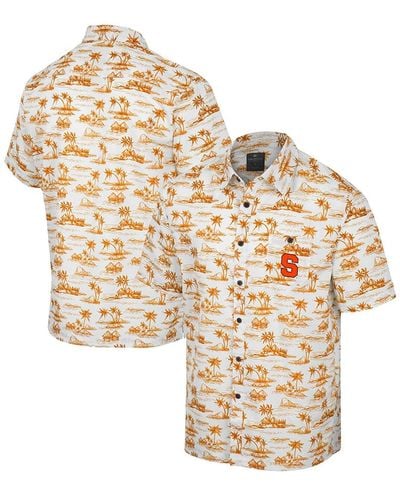 Colosseum Athletics Syracuse Orange Spontaneous Is Romantic Camp Button-up Shirt - Metallic