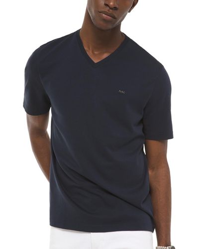 Michael Kors Men's V-neck Liquid Cotton T-shirt - Blue