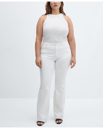 Mango Medium-rise Flared Jeans - White
