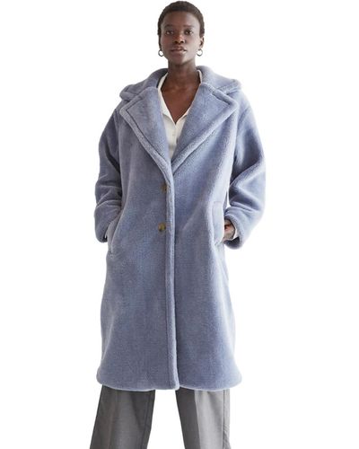 Crescent Nikita Fluffy Teddy Coat - Blue