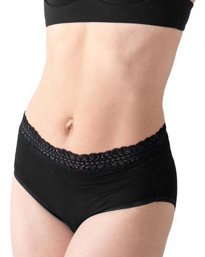 Kindred Bravely Plus Size High-waisted Postpartum Recovery Panties (5 Pack) - Black
