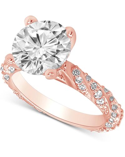Badgley Mischka Certified Lab Grown Diamond Solitaire Twist Engagement Ring (3-1/2 Ct. T.w. - Pink