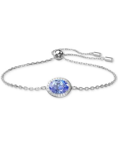 Swarovski Constella Silver-tone Crystal Slider Bracelet - White