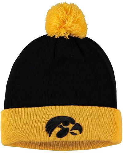 Top Of The World Black And Gold Iowa Hawkeyes Core 2-tone Cuffed Knit Hat - Yellow