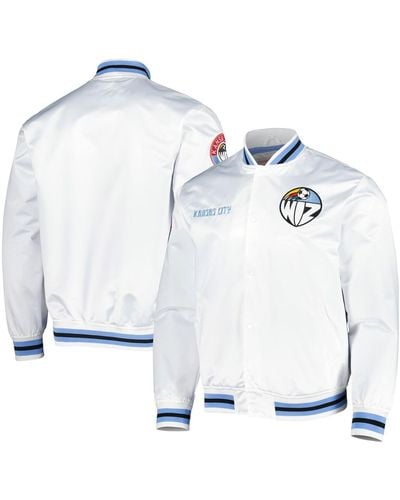 Mitchell & Ness Sporting Kansas City City Full-snap Satin Jacket - White