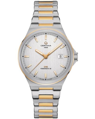 Certina Swiss Automatic Ds-7 Powermatic 80 Two-tone Stainless Steel Bracelet Watch 39mm - Gray