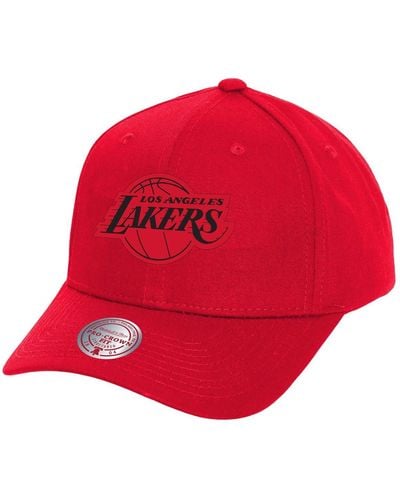 Mitchell & Ness Los Angeles Lakers Fire Pro Crown Snapback Hat - Red