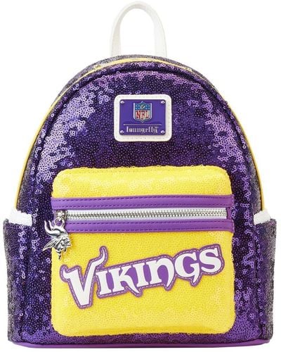 Loungefly And Minnesota Vikings Sequin Mini Backpack - Blue