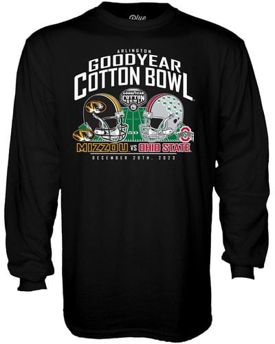 Blue 84 Missouri Tigers Vs. Ohio State Buckeyes 2023 Cotton Bowl Matchup Long Sleeve T-shirt - Black