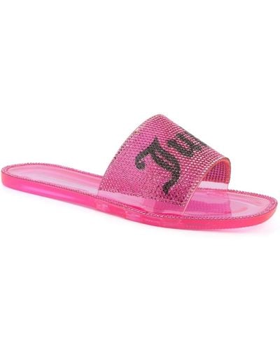 Juicy Couture Hylton Lucite Pool Slide Sandals - Pink