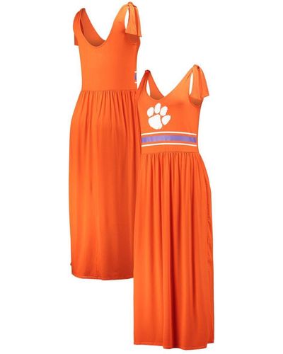 G-III 4Her by Carl Banks Clemson Tigers Game Over Scoop Neck Maxi Dress - Orange