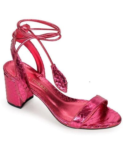Paula Torres Shoes Paula Block Heel Sandals - Pink