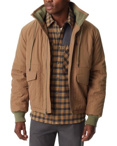 BASS OUTDOOR Quilted Bomber Jacket - Brown