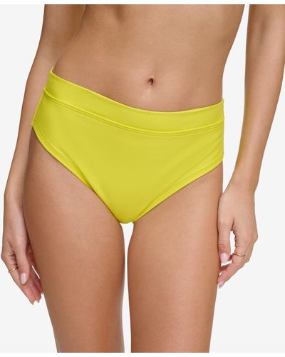 DKNY High Waist Bikini Bottoms - Yellow