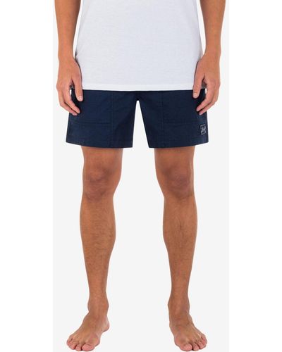 Hurley Baja Slub Volley Drawcord Shorts - Blue
