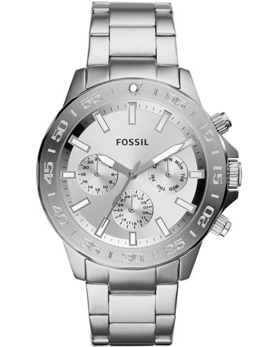 Fossil Bannon Multifunction Stainless Steel Bracelet Watch 45mm - Metallic
