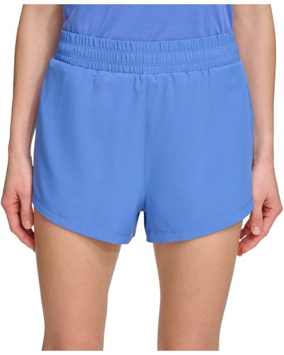 DKNY Sport Solid Double-layer Training Shorts - Blue