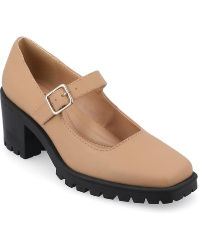 Journee Collection Gladys Lug Sole Mary Jane Pumps - Brown