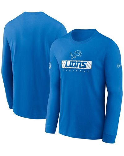 Nike Detroit Lions Sideline Performance Long Sleeve T-shirt - Blue