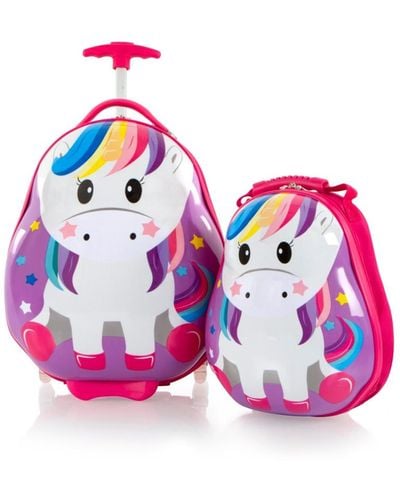 Heys Travel Tots 2 Piece Unicorn Lightweight Kids luggage And Backpack Set - Pink