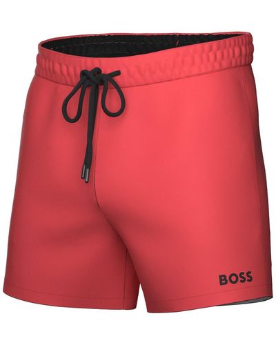 BOSS Boss By Lee Drawstring 5.3" Swim Trunks - Red