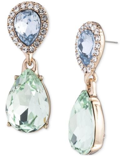 Givenchy Pave & Pear-shape Crystal Drop Earrings - Blue