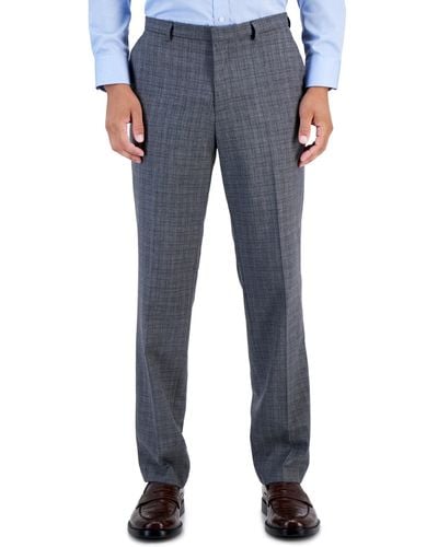 HUGO Wool Blend Modern-fit Check Suit Separate Pant - Blue