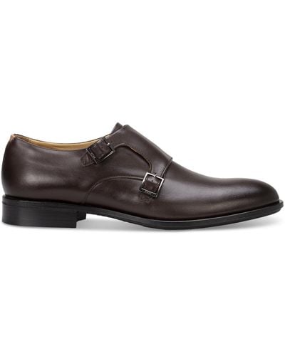 BOSS By Hugo Colby Double-buckle Monk Strap Dress Shoes - Brown