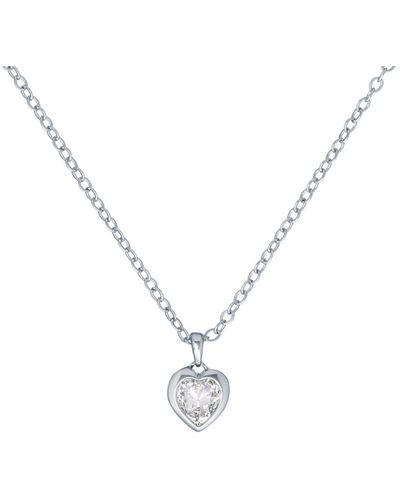 Ted Baker Hannela: Crystal Heart Pendant Necklace - Metallic