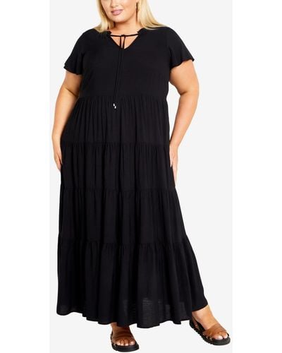 Avenue Plus Size Lani Maxi Dress - Black