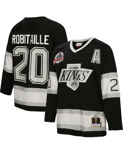 Mitchell & Ness Luc Robitaille Los Angeles Kings 1992 Blue Line Player Jersey - Black