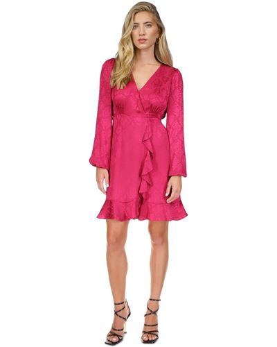Michael Kors Michael Jacquard Snakeskin-print Ruffled Mini Dress - Pink