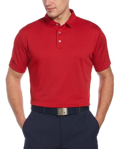 PGA TOUR Airflux Solid Golf Polo - Red