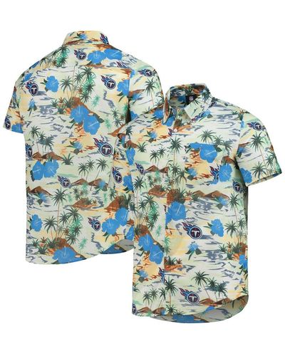 FOCO Tennessee Titans Paradise Floral Button-up Shirt - Natural