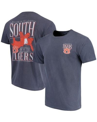 Image One Auburn Tigers Welcome To The South Comfort Colors T-shirt - Blue
