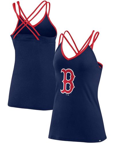 Fanatics Boston Red Sox Barrel It Up Cross Back V-neck Tank Top - Blue