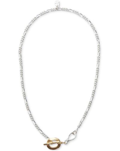 Lucky Brand Two-tone Modern Chain 17" Strand Necklace - White