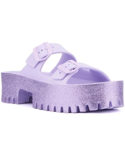 Olivia Miller Sparkles Slide Sandal - Purple