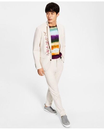 INC International Concepts Embroidered Slim Blazer, Created For Macy's - White
