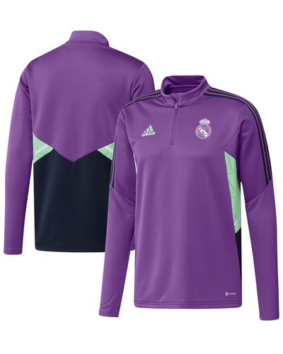 adidas Real Madrid Training Aeroready Quarter-zip Top - Purple