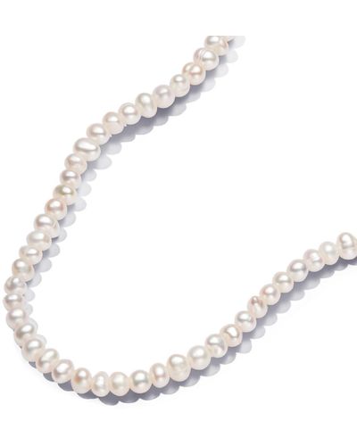 PANDORA Treated Freshwater Cultured Pearls T-bar Collier 17.7 Inch Necklace - White